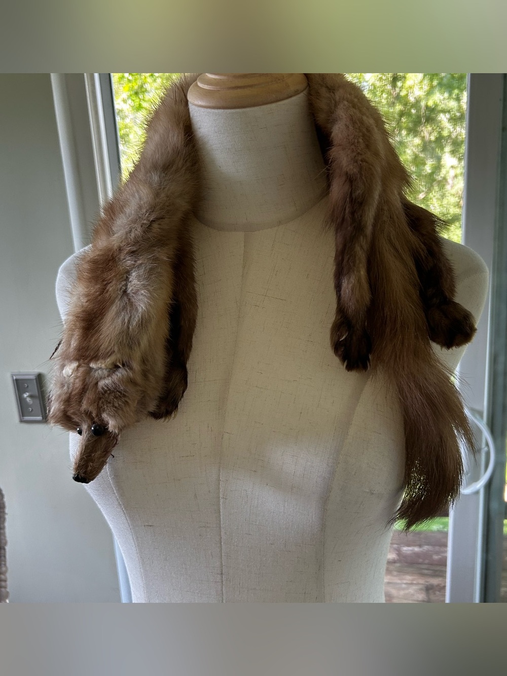 Natural Brown Fur Throw Accent - Rustic Home